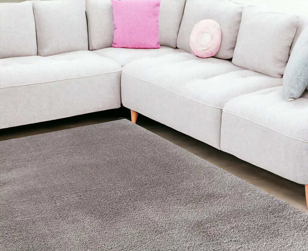 8' X 11' Gray Modern Solid Shag Area Rug - Homeroots - Flyclothing LLC