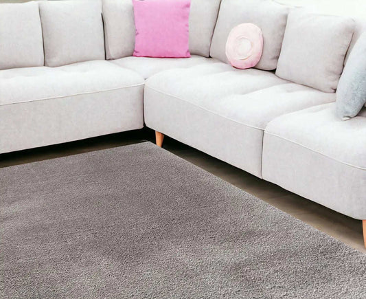 8' X 11' Gray Modern Solid Shag Area Rug - Homeroots - Flyclothing LLC