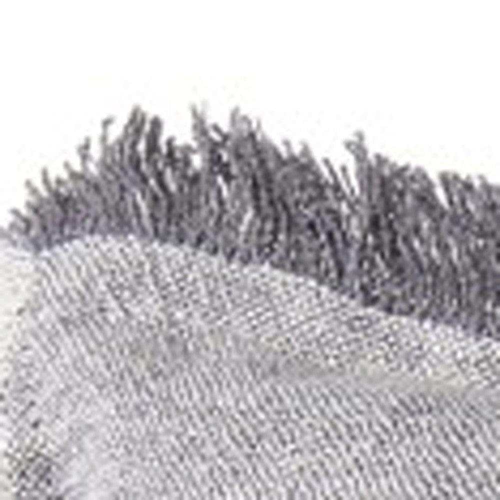 Fringed Blue And Beige Square Accent Pillow Cover - Homeroots - Flyclothing LLC