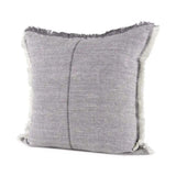 Fringed Blue And Beige Square Accent Pillow Cover - Homeroots - Flyclothing LLC