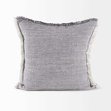 Fringed Blue And Beige Square Accent Pillow Cover - Homeroots - Flyclothing LLC