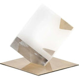5" Optical Glass Cube And Gold Sculpture - Homeroots