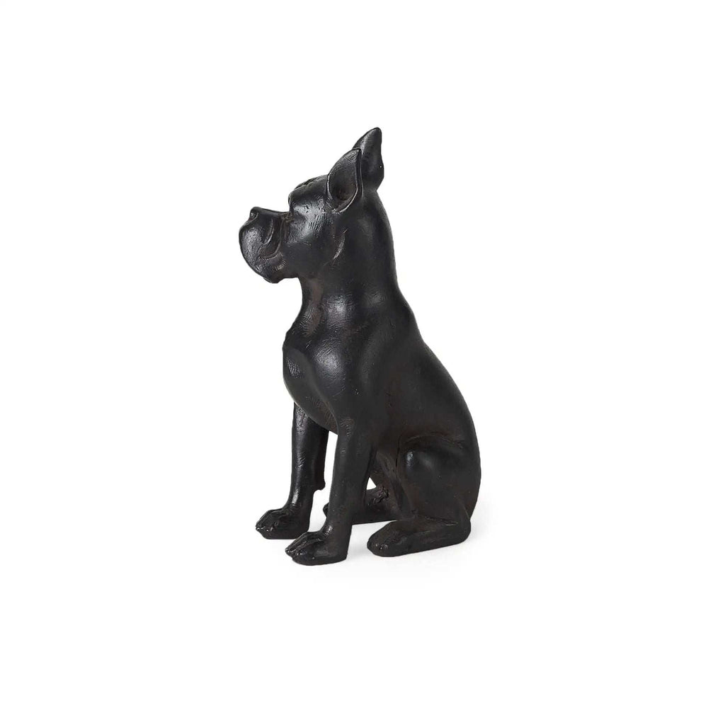 Black Resin Boxer Dog Shaped Decor Piece - Homeroots - Flyclothing LLC