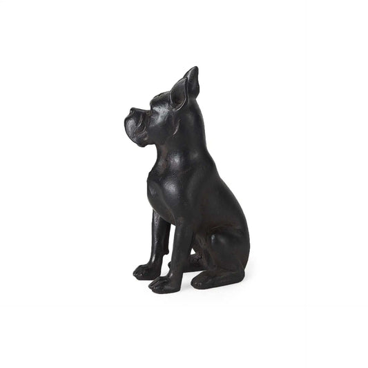 Black Resin Boxer Dog Shaped Decor Piece - Homeroots - Flyclothing LLC