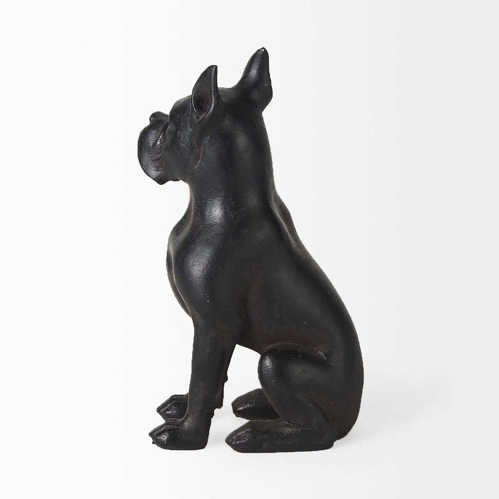 Black Resin Boxer Dog Shaped Decor Piece - Homeroots - Flyclothing LLC