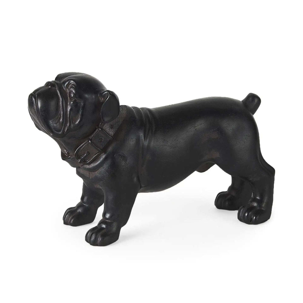 Black Resin Bulldog Sculpture - Homeroots - Flyclothing LLC