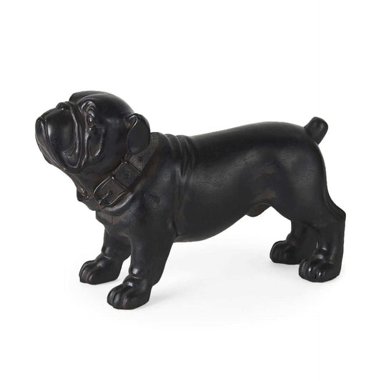 Black Resin Bulldog Sculpture - Homeroots - Flyclothing LLC