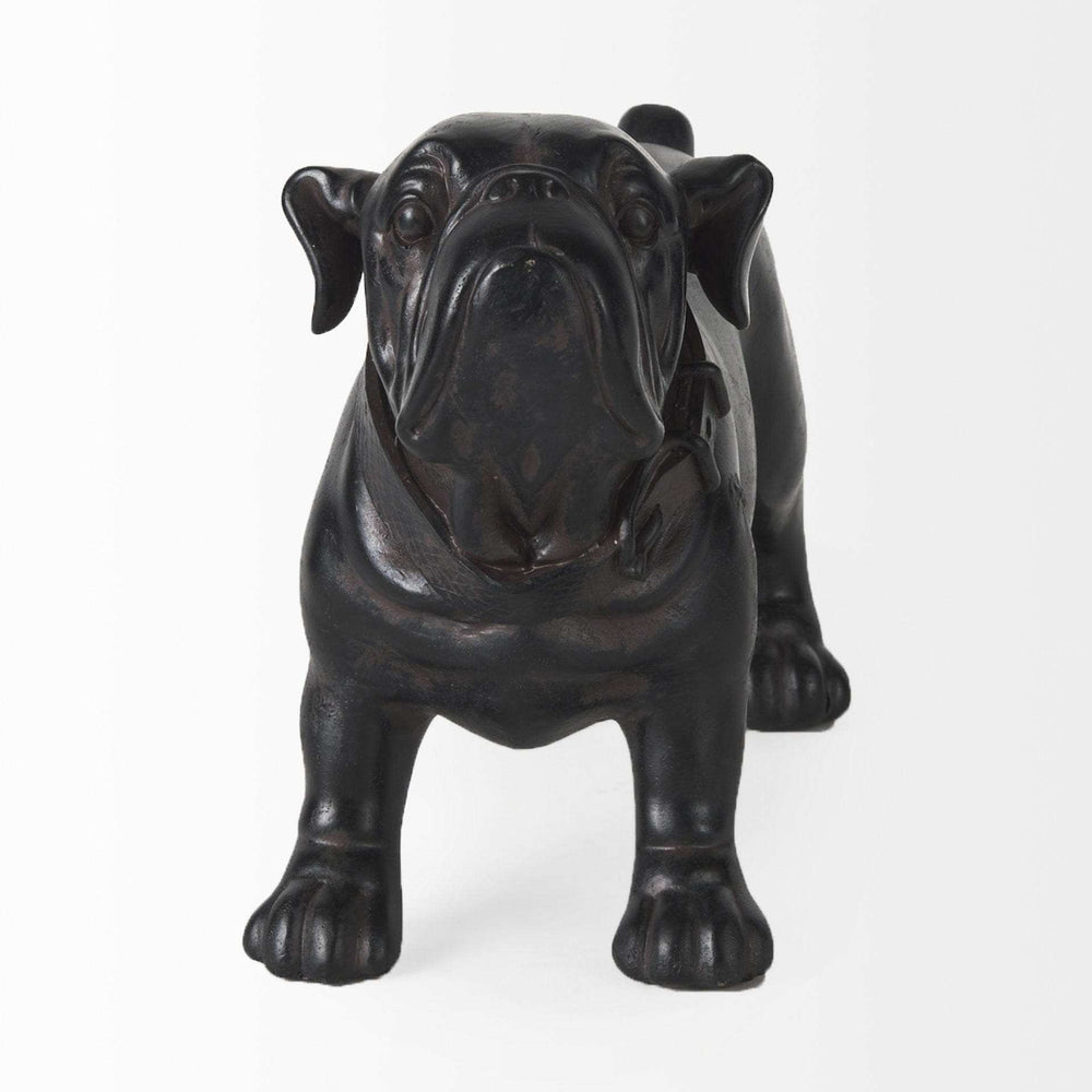 Black Resin Bulldog Sculpture - Homeroots - Flyclothing LLC