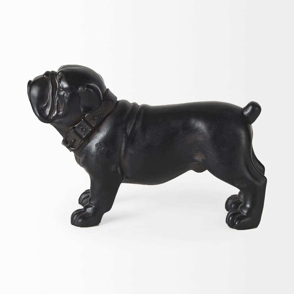 Black Resin Bulldog Sculpture - Homeroots - Flyclothing LLC