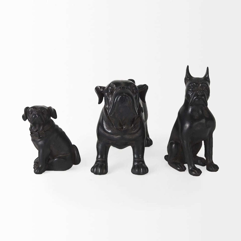 Black Resin Bulldog Sculpture - Homeroots - Flyclothing LLC