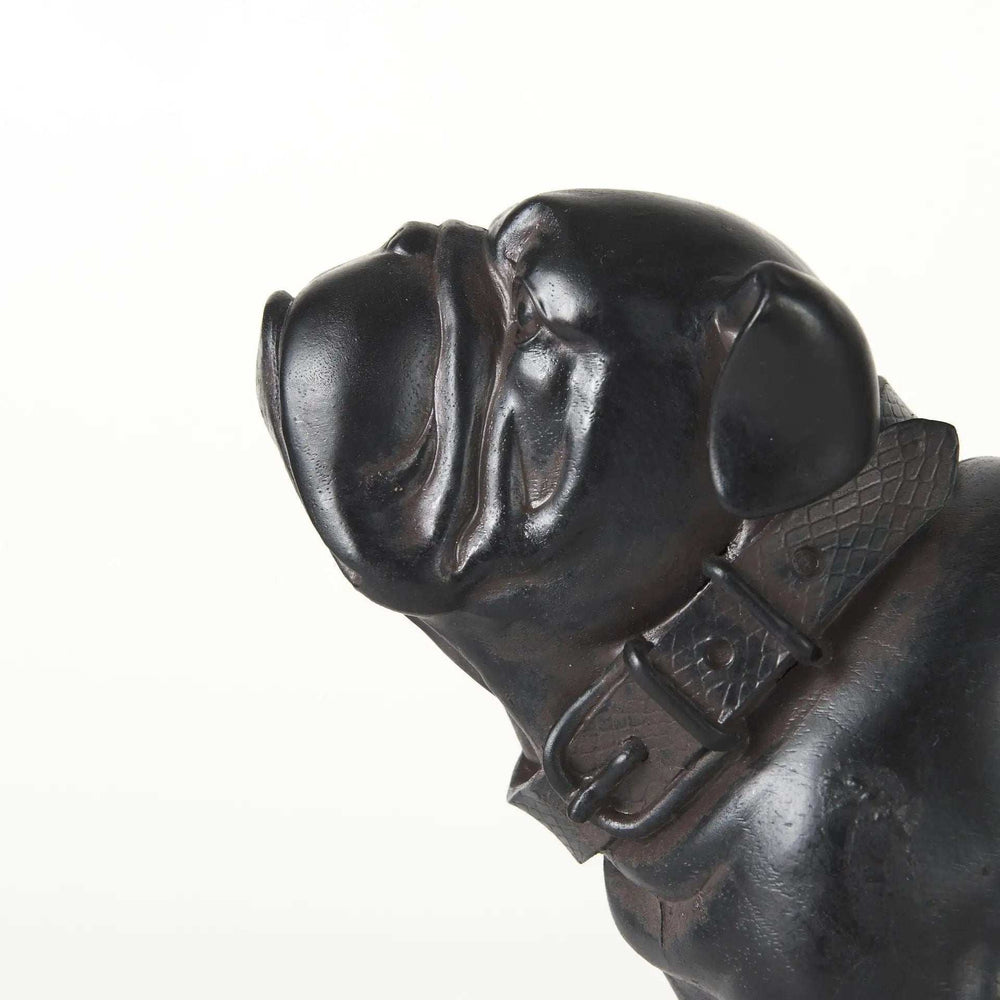 Black Resin Bulldog Sculpture - Homeroots - Flyclothing LLC
