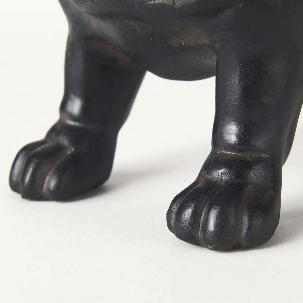 Black Resin Bulldog Sculpture - Homeroots - Flyclothing LLC
