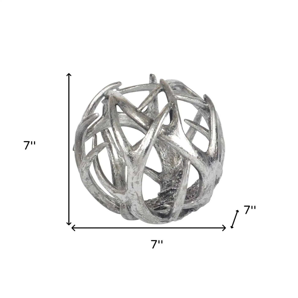 Silver Resin Antler Shaped Sculpture - Homeroots - Flyclothing LLC