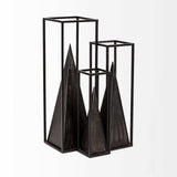 Petite Black Metal Framed Pyramid Decor Piece - Homeroots - Flyclothing LLC