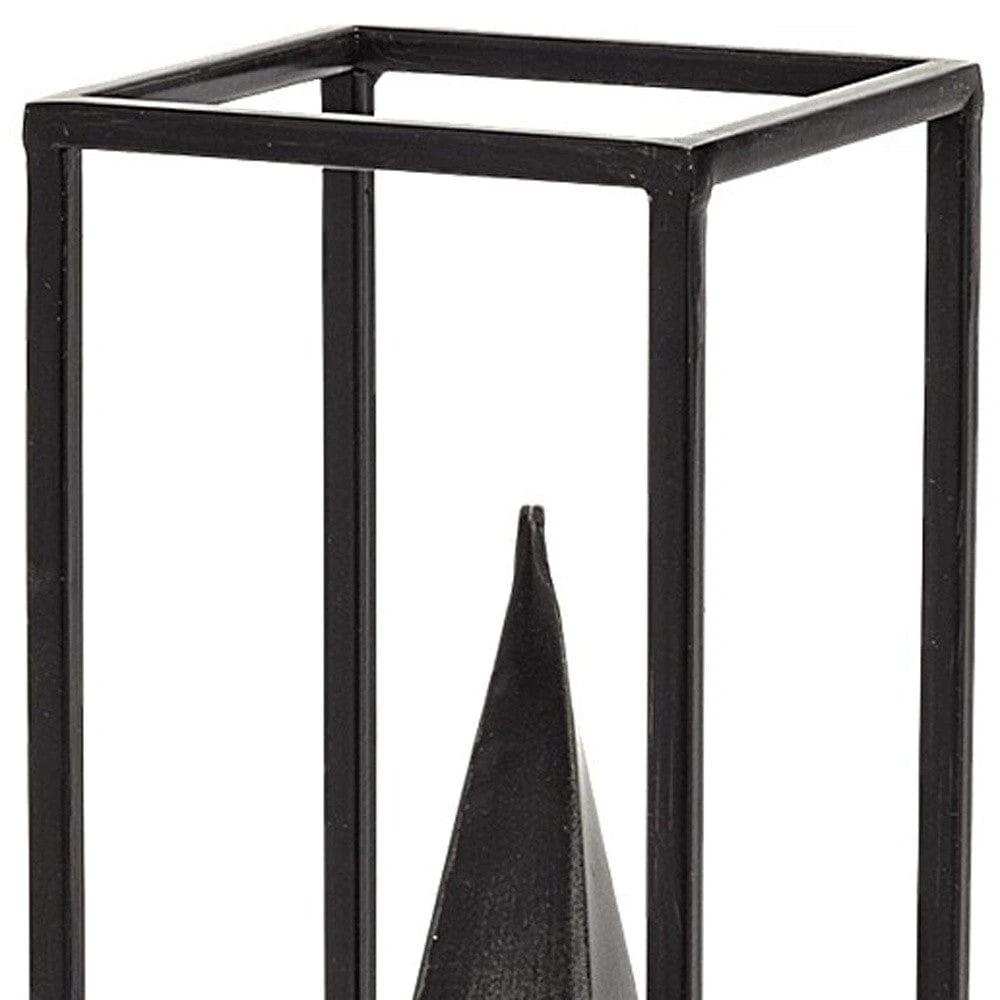 Petite Black Metal Framed Pyramid Decor Piece - Homeroots - Flyclothing LLC