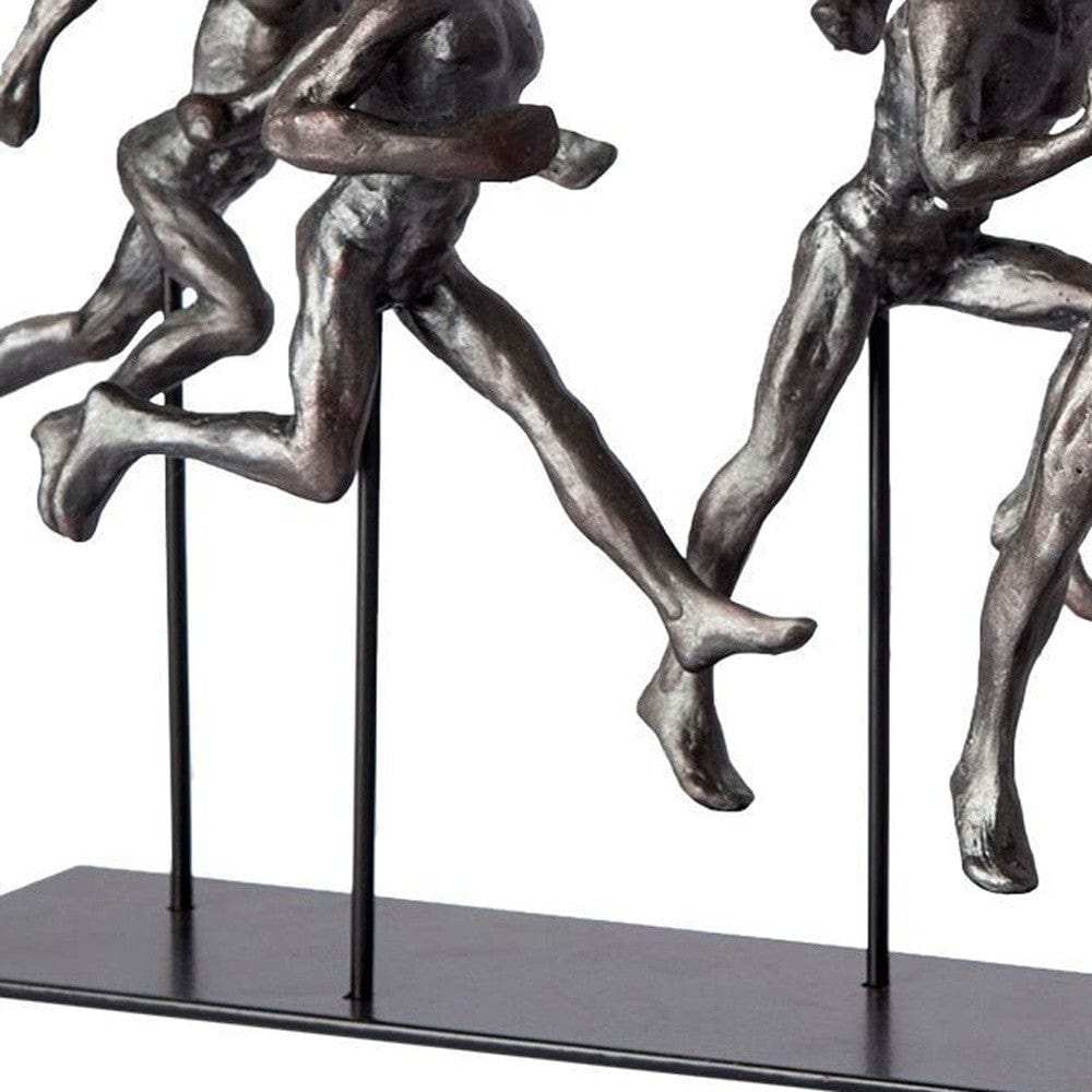 Black Resin Sprinters Sculpture - Homeroots - Flyclothing LLC