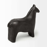 Black Cast Aluminum Horse Shaped Sculpture - Homeroots - Flyclothing LLC