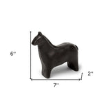 Black Cast Aluminum Horse Shaped Sculpture - Homeroots - Flyclothing LLC
