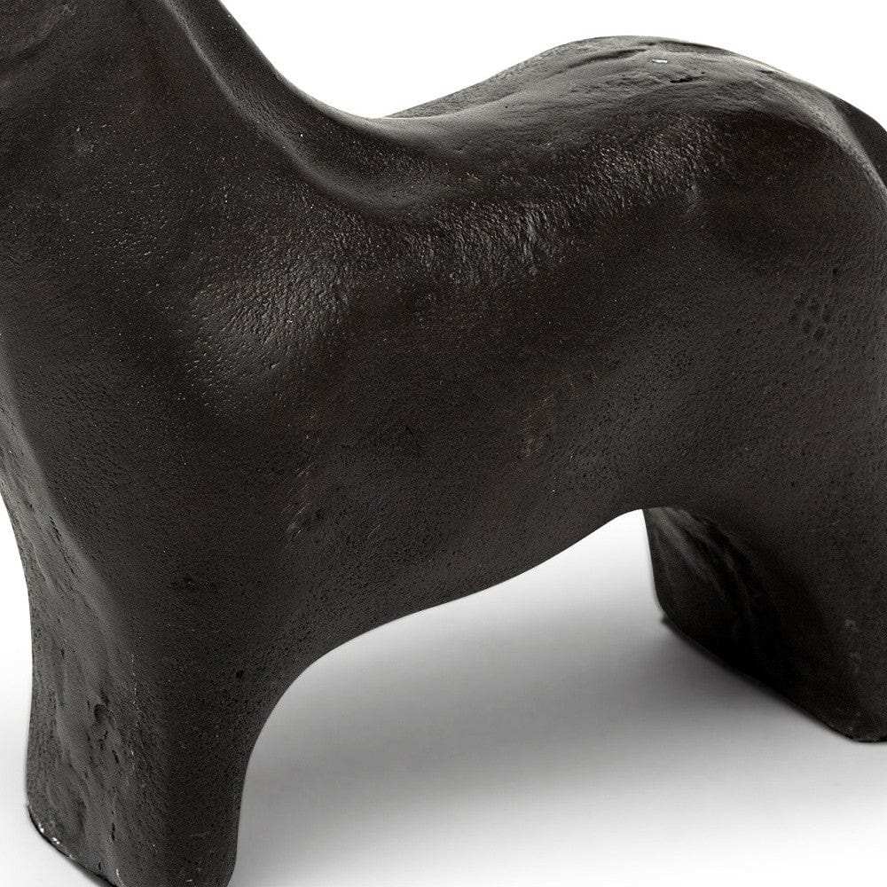 Black Cast Aluminum Horse Shaped Sculpture - Homeroots - Flyclothing LLC