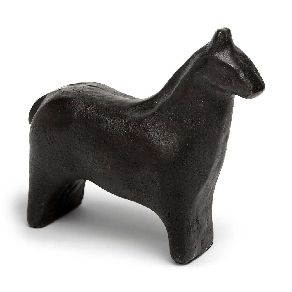 Black Cast Aluminum Horse Shaped Sculpture - Homeroots - Flyclothing LLC