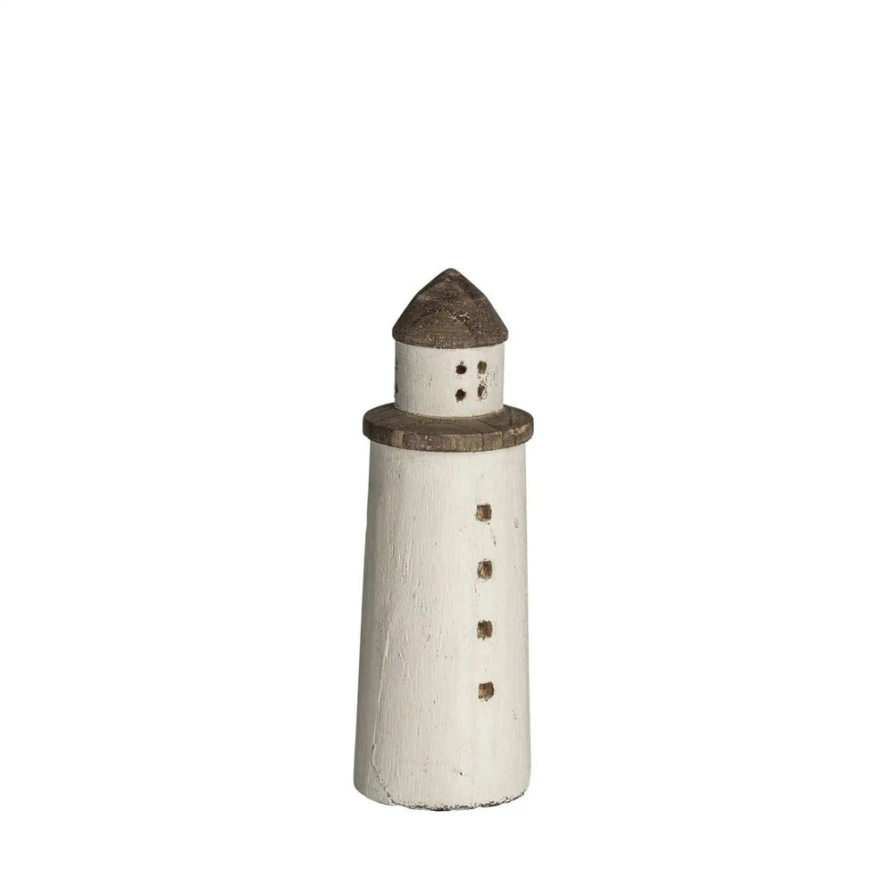 White Petite Rustic Wooden Lighthouse - Homeroots - Flyclothing LLC