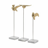Set Of Three Gold Bird Sculptures - Homeroots - Flyclothing LLC