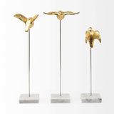 Set Of Three Gold Bird Sculptures - Homeroots - Flyclothing LLC