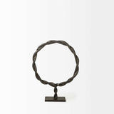 Petite Black Metal Braided Sculpture - Homeroots - Flyclothing LLC