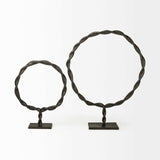 Petite Black Metal Braided Sculpture - Homeroots - Flyclothing LLC