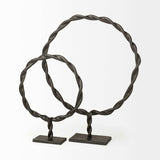 Petite Black Metal Braided Sculpture - Homeroots - Flyclothing LLC