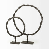 Black Metal Braided Sculpture - Homeroots - Flyclothing LLC
