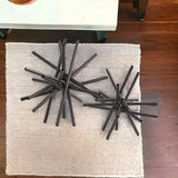 Set Of Two Black Metal Linear Abstract Sculptures - Homeroots - Flyclothing LLC