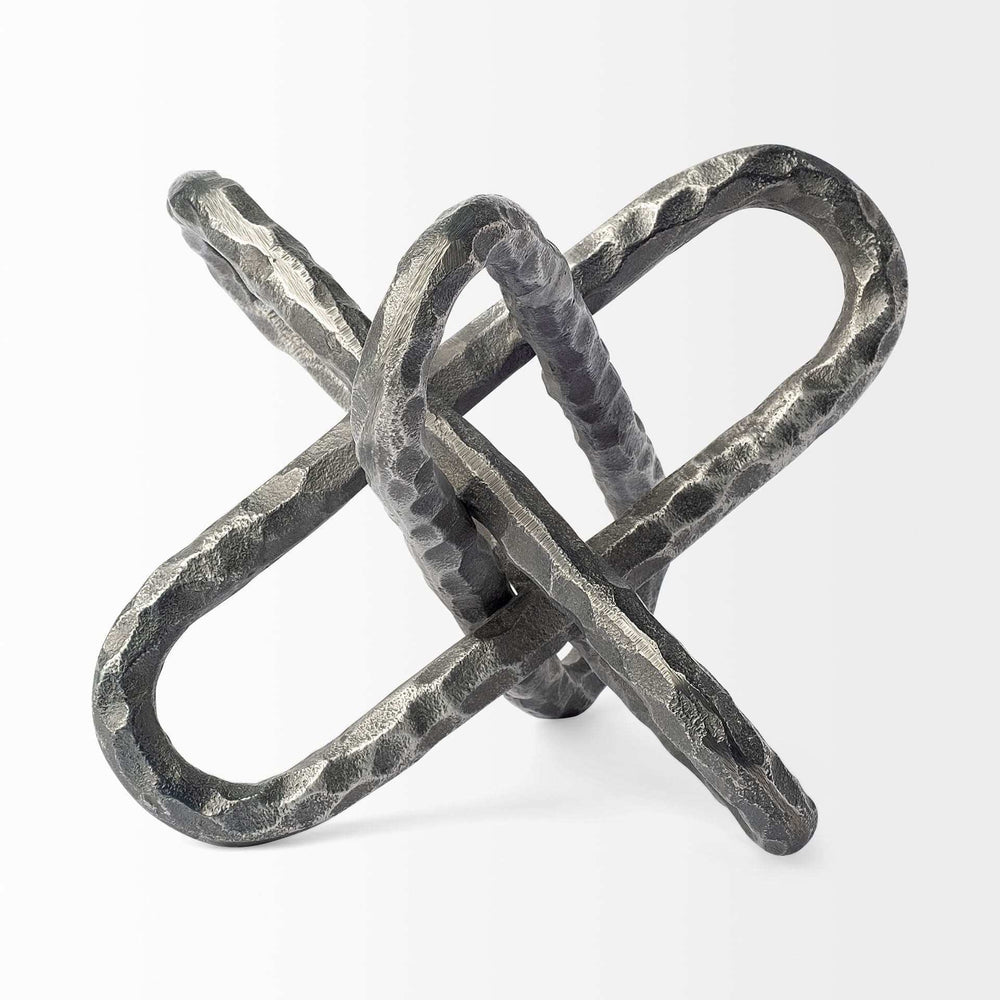 Silver Metal Chain Link Sculpture - Homeroots - Flyclothing LLC