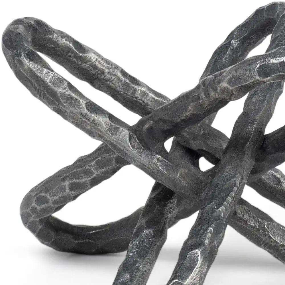 Silver Metal Chain Link Sculpture - Homeroots - Flyclothing LLC