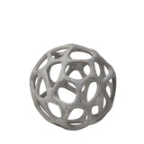 Petite Light Gray Metal Hollow Orb Sculpture - Homeroots - Flyclothing LLC