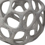 Petite Light Gray Metal Hollow Orb Sculpture - Homeroots - Flyclothing LLC