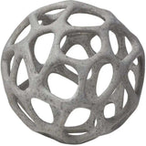 Petite Light Gray Metal Hollow Orb Sculpture - Homeroots - Flyclothing LLC
