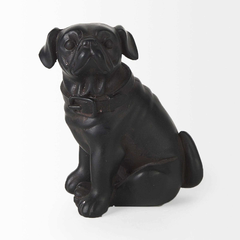 Black Resin Pug Dog Sculpture - Homeroots - Flyclothing LLC