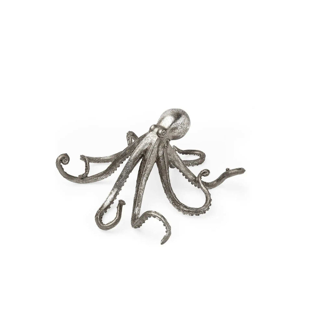 Petite Silver Resin Octopus Sculpture - Homeroots - Flyclothing LLC