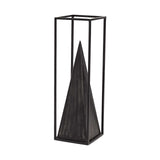 Black Metal Framed Pyramid Sculpture - Homeroots - Flyclothing LLC