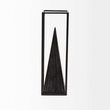 Black Metal Framed Pyramid Sculpture - Homeroots - Flyclothing LLC