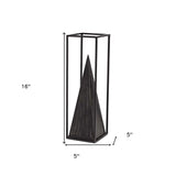 Black Metal Framed Pyramid Sculpture - Homeroots - Flyclothing LLC