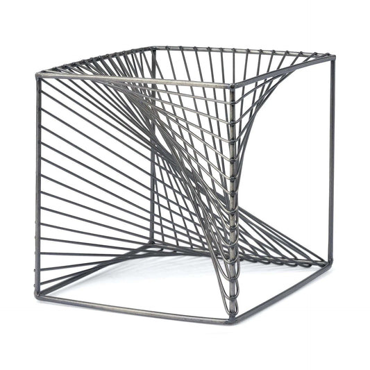 Contemporary Gray Metal Cubed Decor Piece - Homeroots - Flyclothing LLC