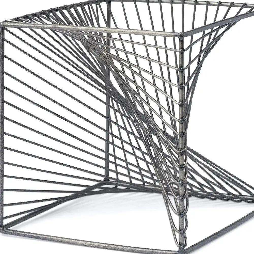 Contemporary Gray Metal Cubed Decor Piece - Homeroots - Flyclothing LLC