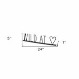 24" Black and Brown Metal And Wood Wild At Heart Tabletop Sign - Homeroots