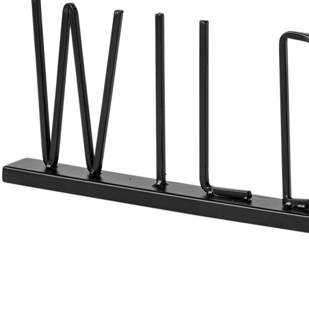 24" Black and Brown Metal And Wood Wild At Heart Tabletop Sign - Homeroots