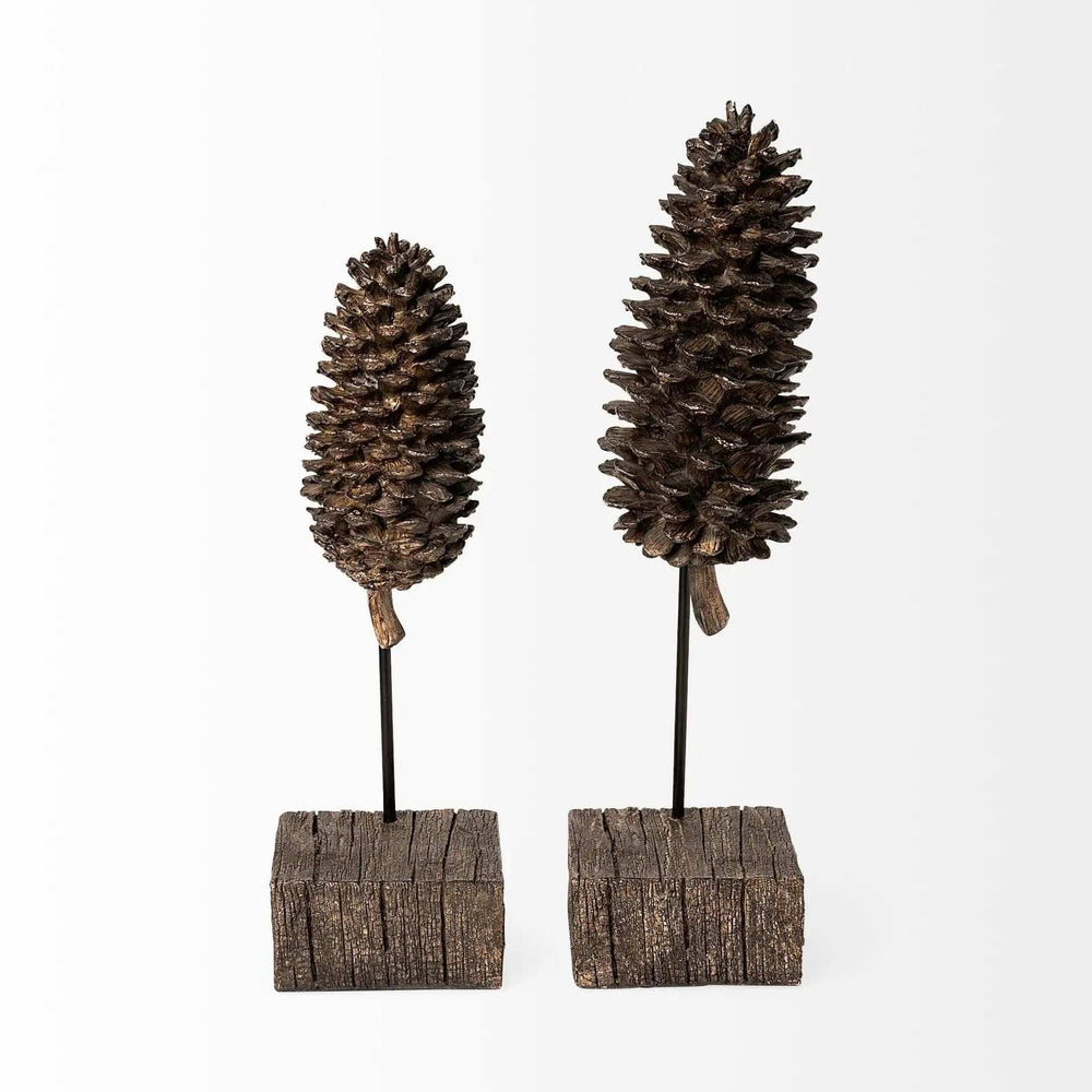 Petite Brown Resin Pinecone Shaped Decor Piece - Homeroots - Flyclothing LLC