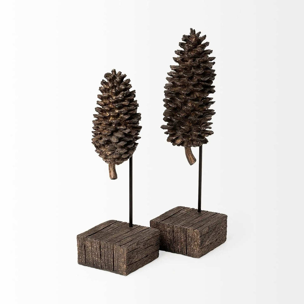 Petite Brown Resin Pinecone Shaped Decor Piece - Homeroots - Flyclothing LLC