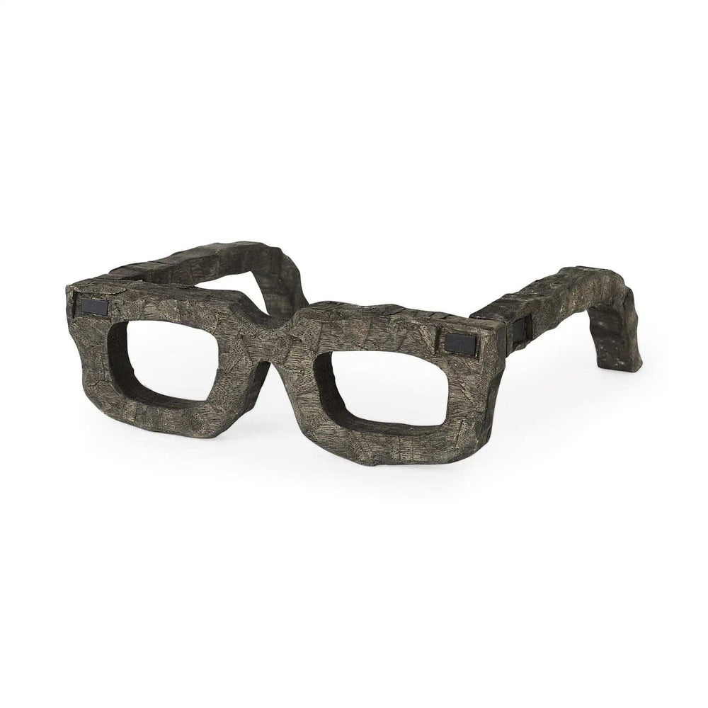 Eugene Rustic Brown Wooden Eyeglass Sculpture - Homeroots - Flyclothing LLC