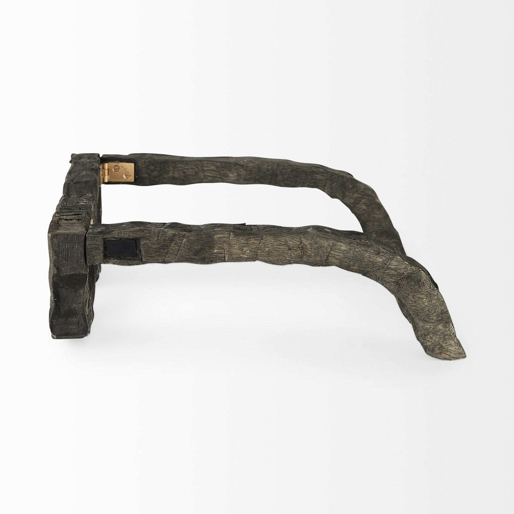 Eugene Rustic Brown Wooden Eyeglass Sculpture - Homeroots - Flyclothing LLC